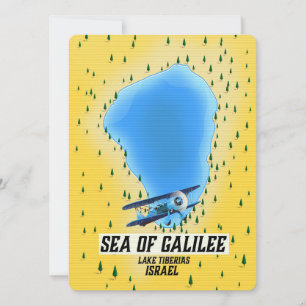 Affiche de carte de la mer de Galilée Israël