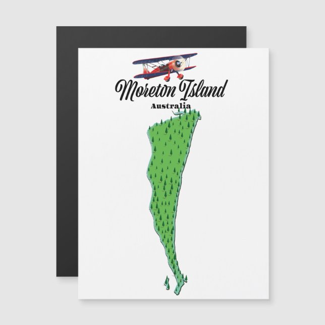 Affiche de carte de l'île Moreton Australie (Devant / Derrière)