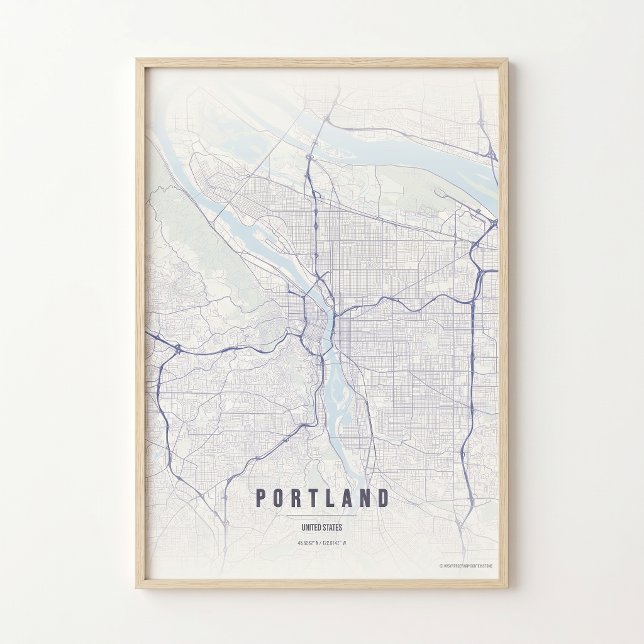 Affiche de carte de Portland Impression Oregon Wal (Créateur téléchargé)