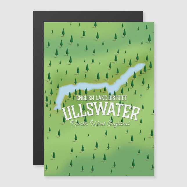 Affiche de carte de voyage du lac Ullswater distri (Devant / Derrière)