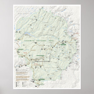 Affiche de carte de Yosemite