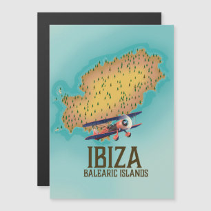 Affiche de carte des îles Baléares Ibiza