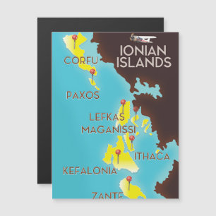 Affiche de carte des îles Ioniennes.