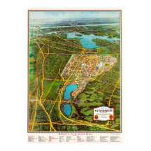 Affiche de carte détaillée vintage de New York