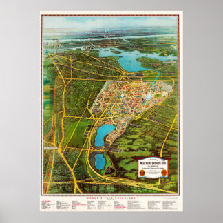 Affiche de carte détaillée vintage de New York