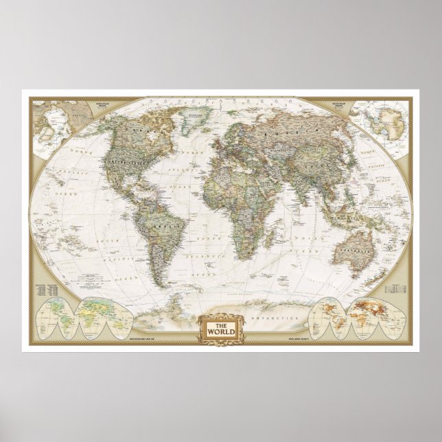 Affiche de carte du monde antique impression (Devant)