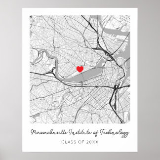 Affiche de carte personnalisée de l'Université du 