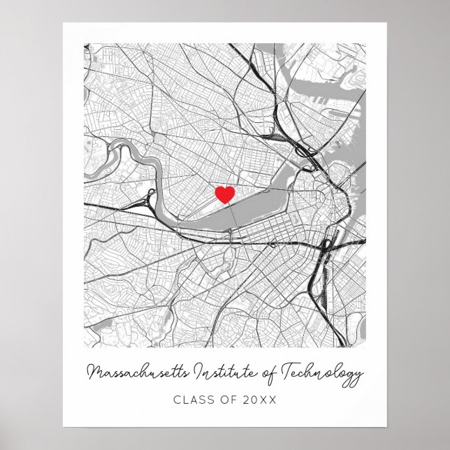 Affiche de carte personnalisée de l'Université du  (Devant)