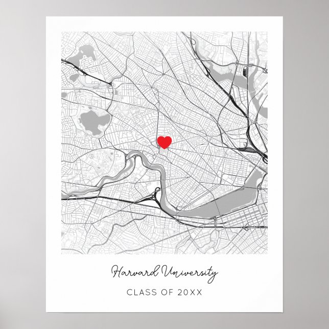 Affiche de carte personnalisée de l'Université Har (Devant)