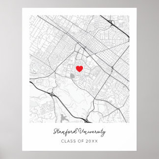 Affiche de carte personnalisée de l'Université Sta