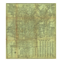 Affiche de carte vintage de Los Angeles 1920