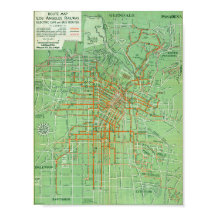 Affiche de carte vintage de Los Angeles 1935