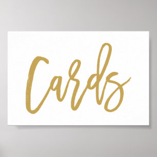 Affiche de Cartes de Mariage Dorées Lettrées avec