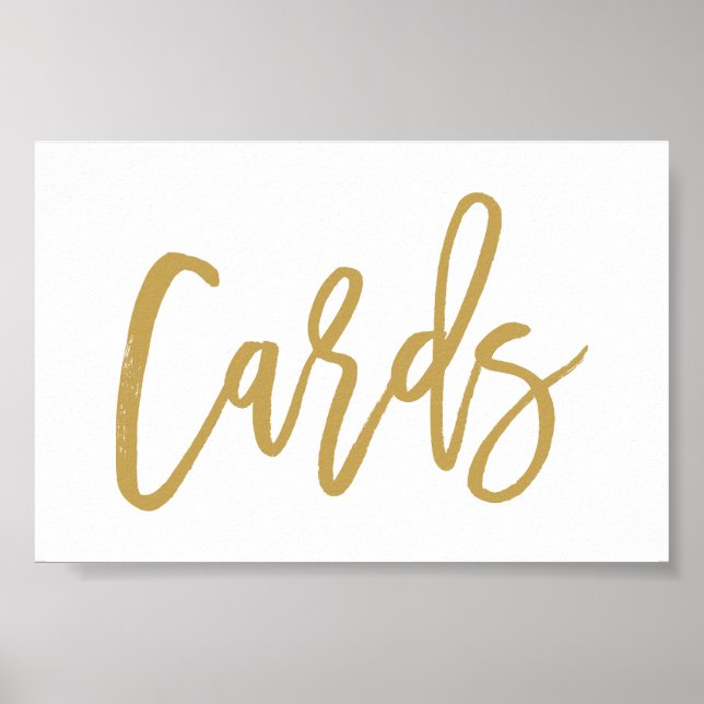 Affiche de Cartes de Mariage Dorées Lettrées avec  (Devant)