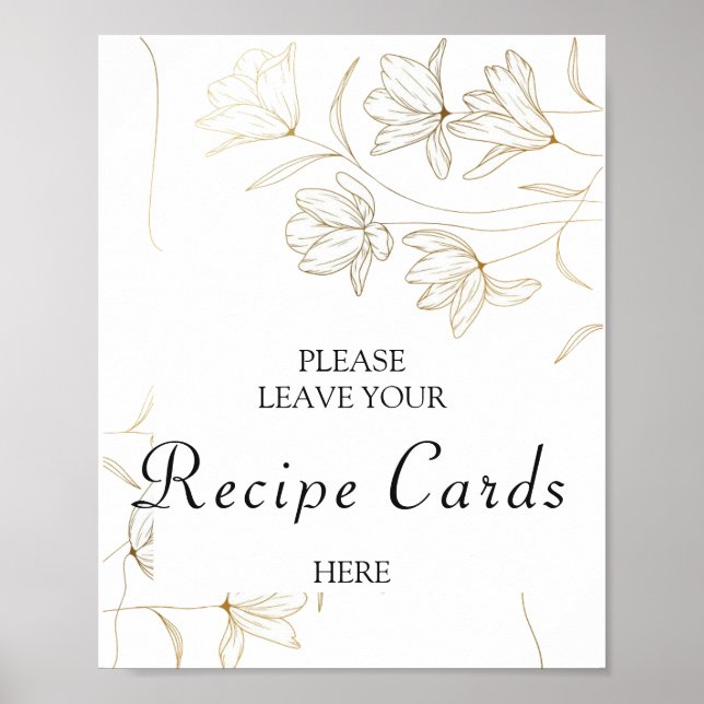 Affiche de cartes de recettes de la Fleur d'Or (Devant)