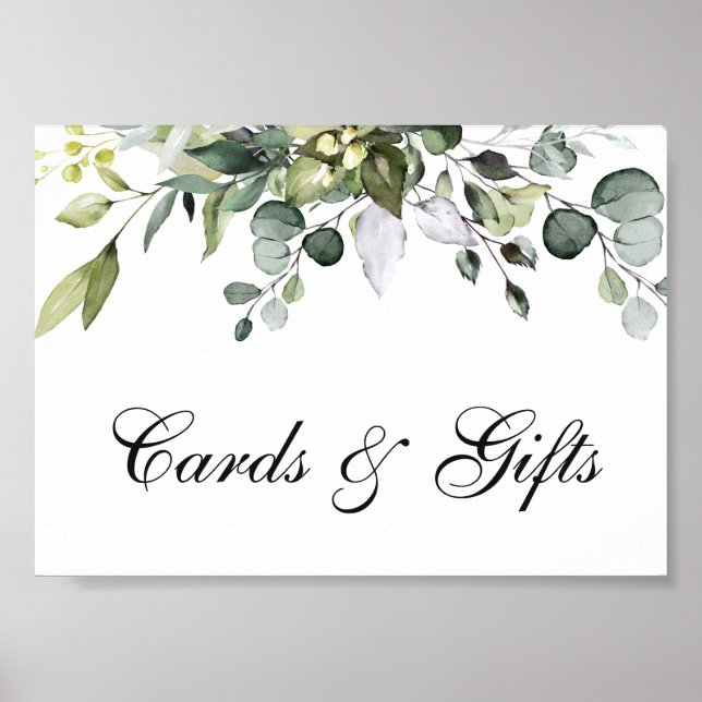 Affiche de cartes et cadeaux à l'aquarelle d'eucal (Devant)