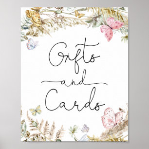 Affiche de cartes et cadeaux Boho Butterflies