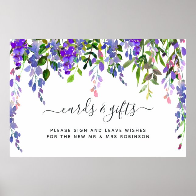 Affiche de cartes et cadeaux floraux aquarelle ros (Devant)