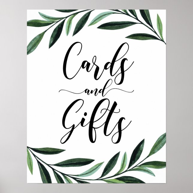 Affiche de cartes et de cadeaux à l'aquarelle avec (Devant)