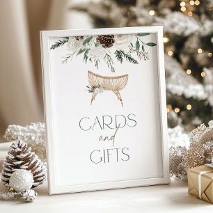 Affiche de cartes et de cadeaux élégants pour la n