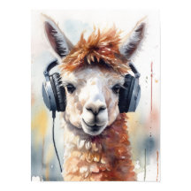 Affiche de casque d'écoute Alpaca Music Factory