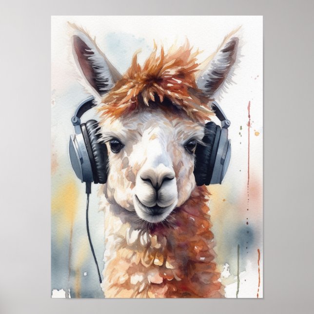 Affiche de casque d'écoute Alpaca Music Factory (Devant)