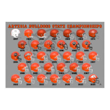 Affiche de casque des Artesia Bulldogs State Champ