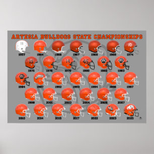 Affiche de casque des Artesia Bulldogs State Champ