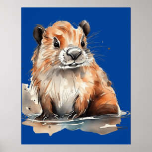 affiche de castor mignon