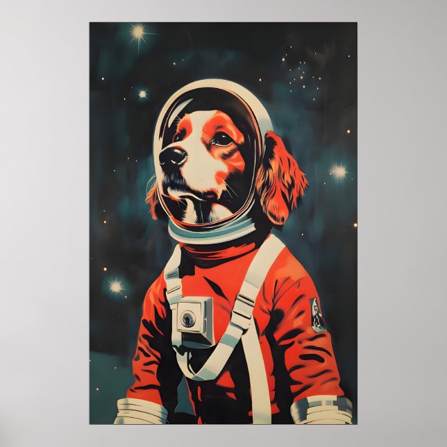 Affiche de Cavalier King Charles Spaniel Astronaut (Devant)