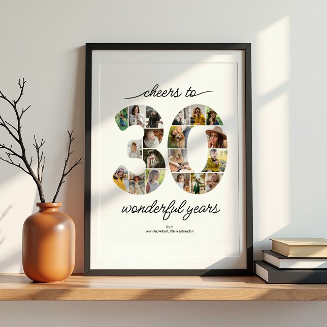 Affiche de célébration de collage de 30 photos per (Créateur téléchargé)