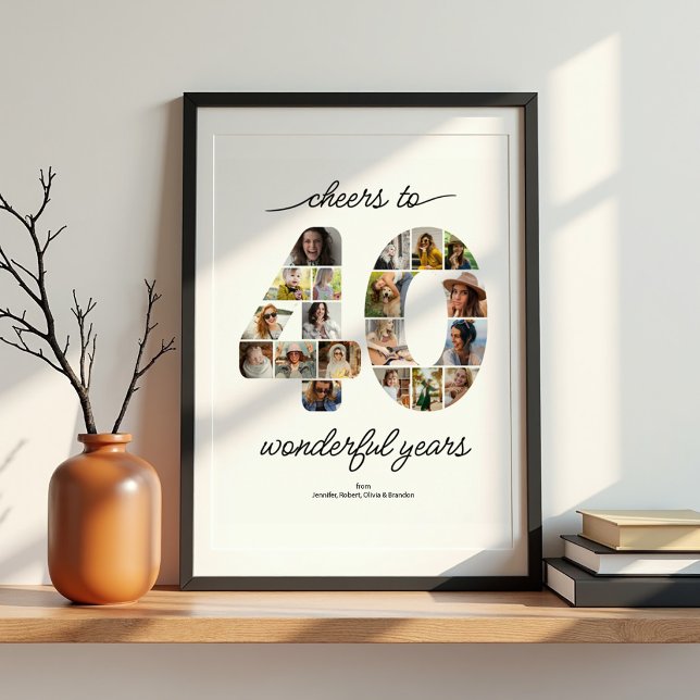 Affiche de célébration de collage de 40 photos per (Créateur téléchargé)