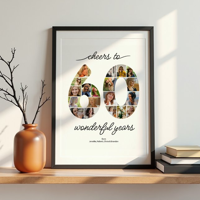Affiche de célébration de collage de 60 photos per (Créateur téléchargé)