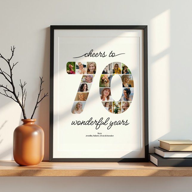 Affiche de célébration de collage de 70 photos per (Créateur téléchargé)