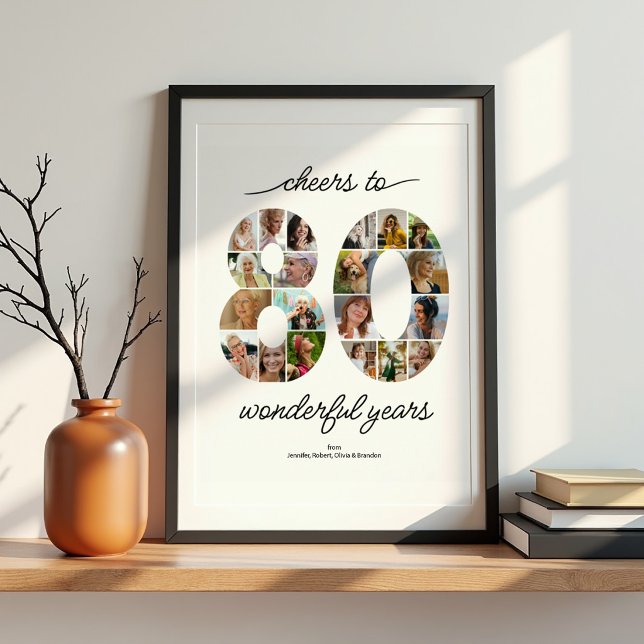 Affiche de célébration de collage de 80 photos per (Créateur téléchargé)