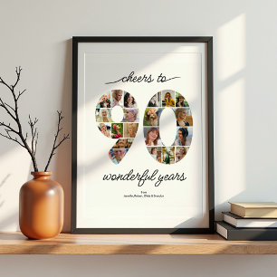Affiche de célébration de collage de 90 photos per