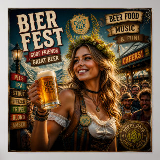 Affiche de célébration du festival de bière vintag