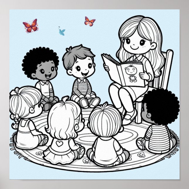 Affiche de cercle de lecture pour enfants Kids Cir (Devant)