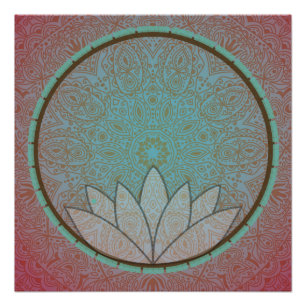 Affiche de cercle de méditation de Lotus de