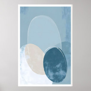 Affiche de cercle géométrique bleu beige chevaucha