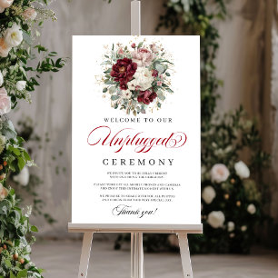 Affiche de cérémonie débranchée Burgundy Blush Chi