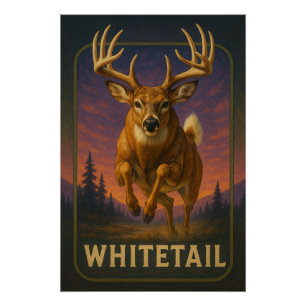 Affiche de cerf à queue blanche