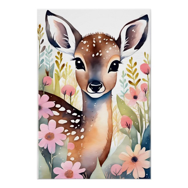 Affiche de cerf mignon (Devant)