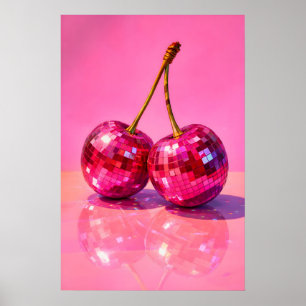 Affiche de cerise disco, impression de fruit de bo