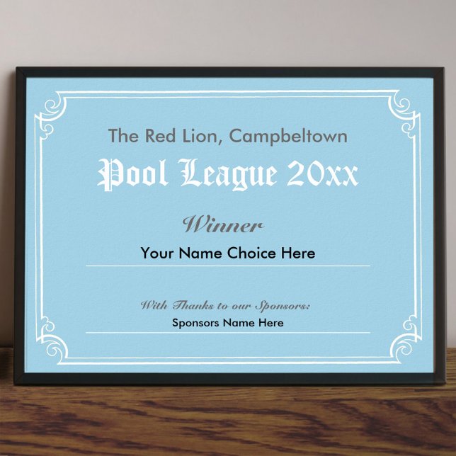 Affiche de certificat de gagnant de concours de bi (Créateur téléchargé)