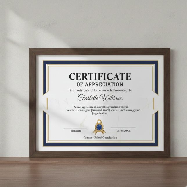 Affiche de certificat or de reconnaissance de réus (Créateur téléchargé)