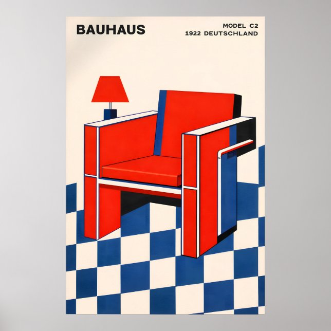 Affiche de chaise Bauhaus, géométrique moderne du  (Devant)