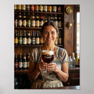 Affiche de chaleur et d'accueil de la taverne belg
