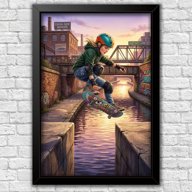 Affiche de chambre à coucher de skateboard urbain  (Créateur téléchargé)