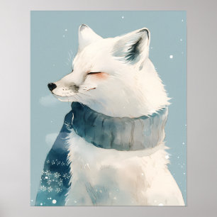 Affiche de chambre d'enfant renard arctique cosy I